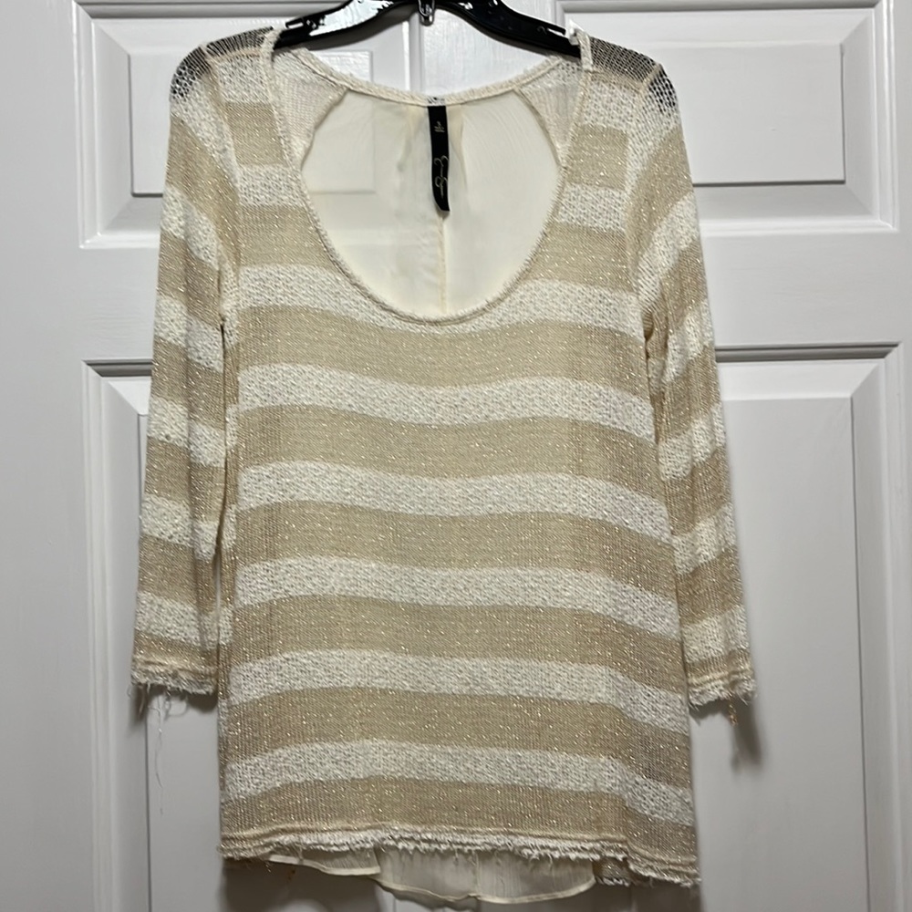 Jessica Simpson Flowy Frayed Shimmer Top